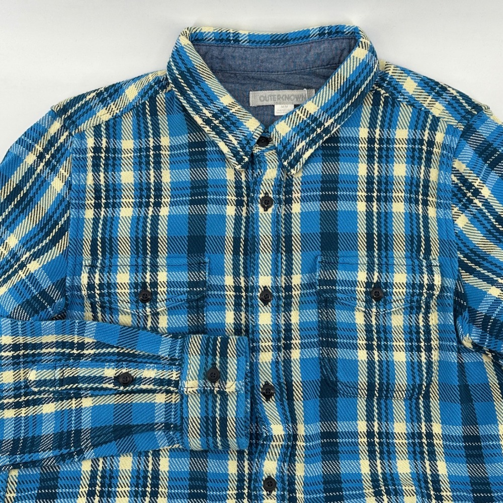 Outerknown Mens Wave Ventana Blanket Shirt Plaid Long Sleeve Button Up Size M